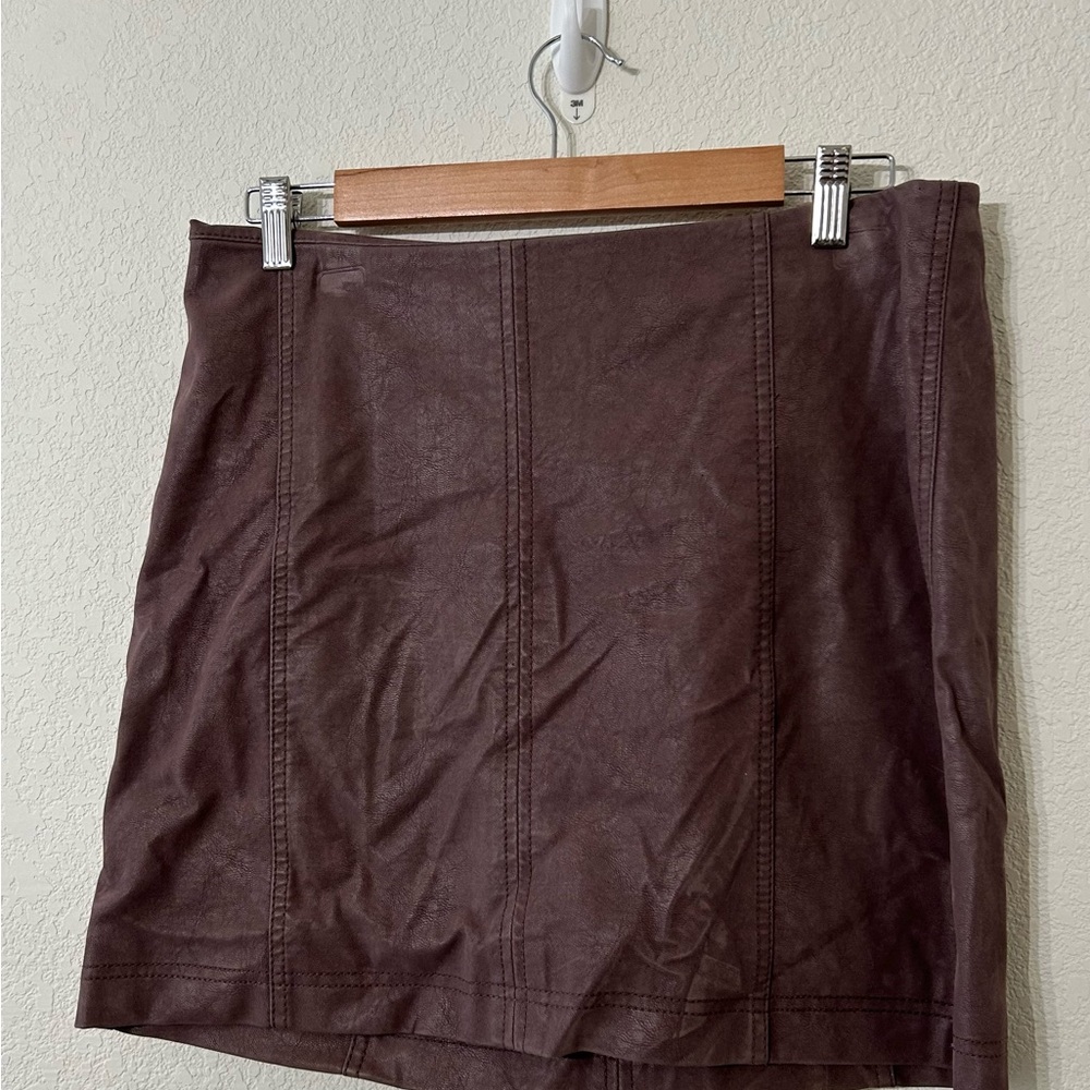 Free People Dark Brown Mini Skirt